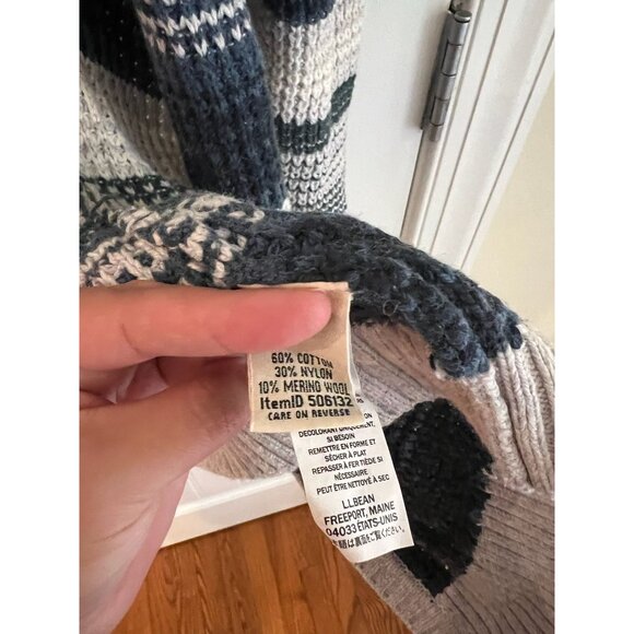 L.L. Bean Women's Hooded Cardigan Sweater Merino Wool Blend Sz Medium‎ - Picture 4 of 5